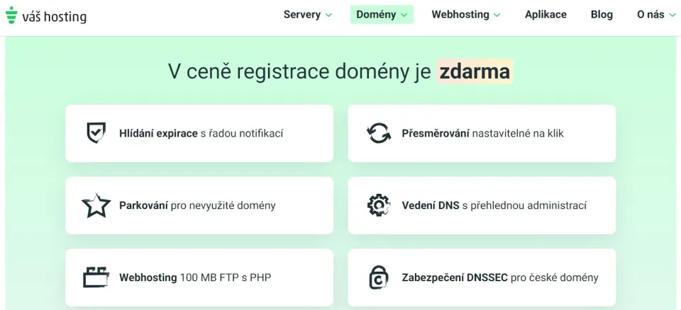 Výhody registrace domény u Váš hosting (Foto: NástrojeProWeb)