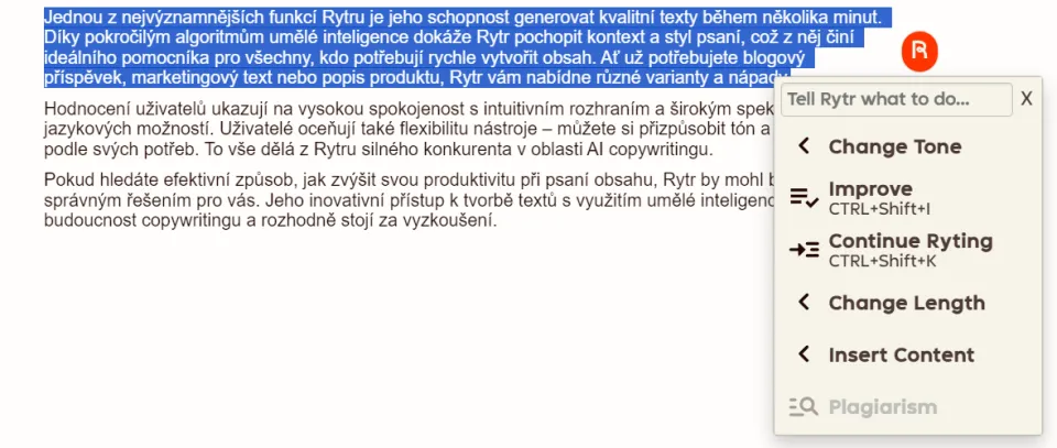 Návrhy na zlepšení textu (Foto: NástrojeProWeb)