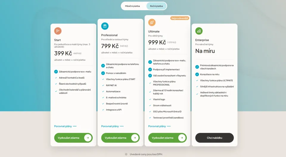 Ceník nástroje Raynet (Foto: Raynet)