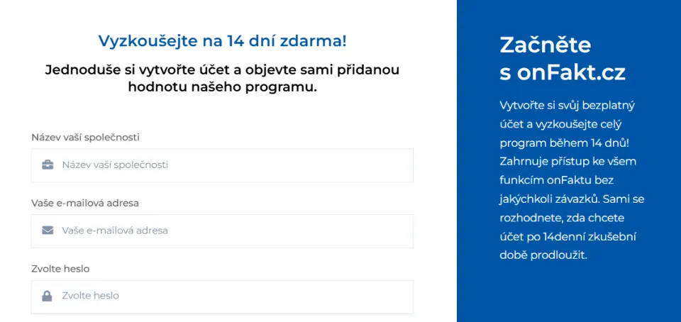 Fakturační nástroj onFakt si můžete vyzkoušet na 14 dní zdarma (Foto: NástrojeProWeb)